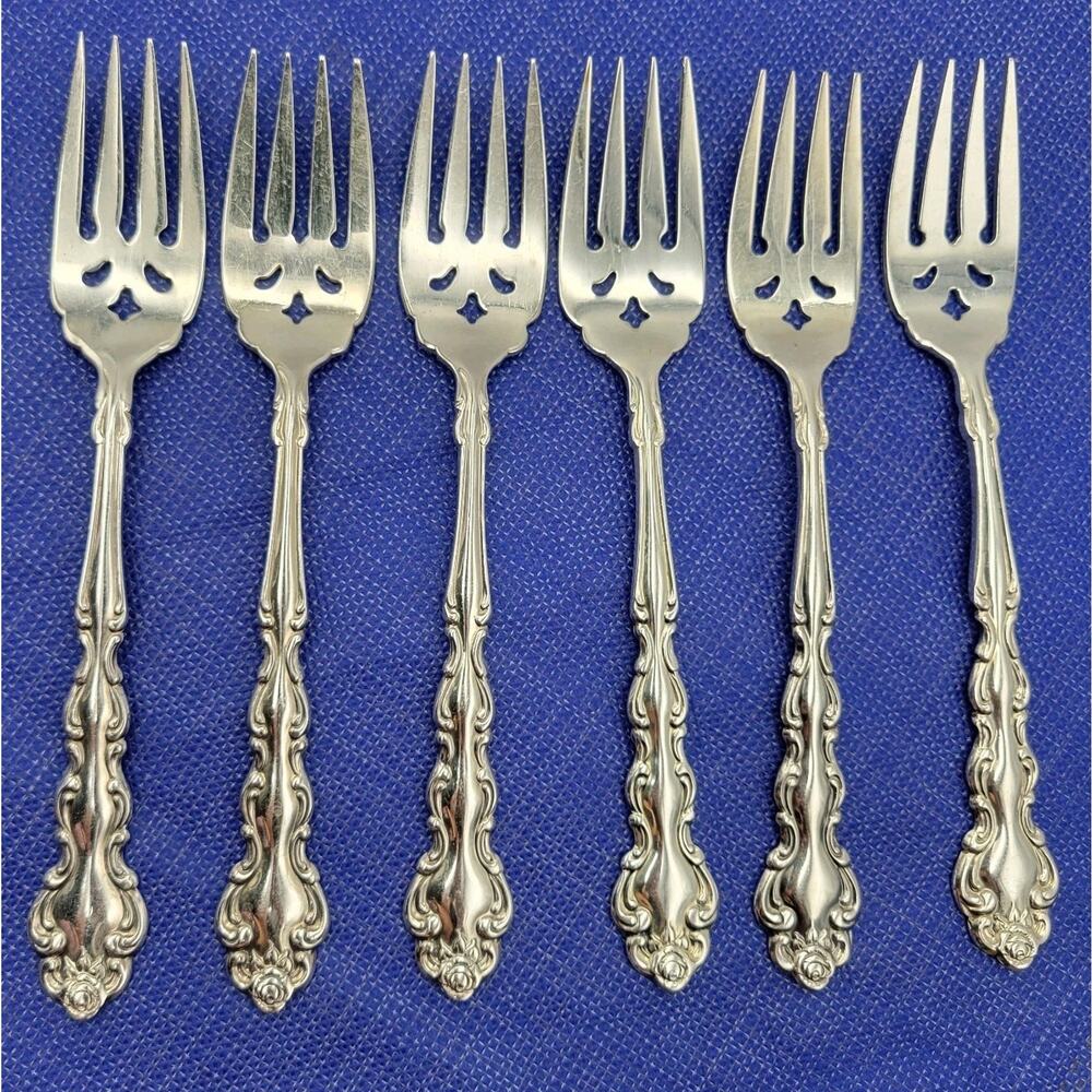ONEIDA Community Beethoven Silverplate Baroque Salad Fork Vintage Set 6